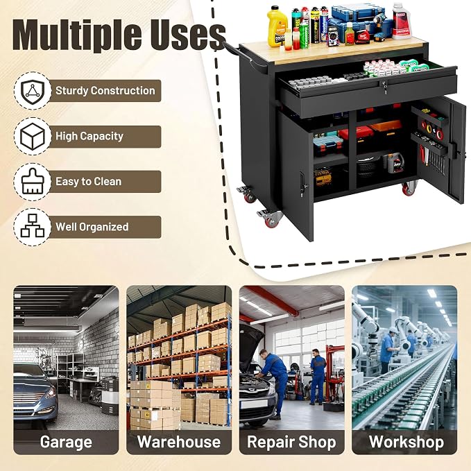 46-inch Rolling Tool Cabinet, Tool Chest Workbench - Image 7