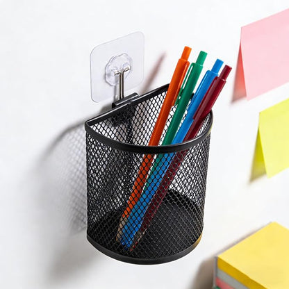 AYNEFY Wall Mounted Pencil Holder, Mesh Stainless Steel Pen Basket - Image 2