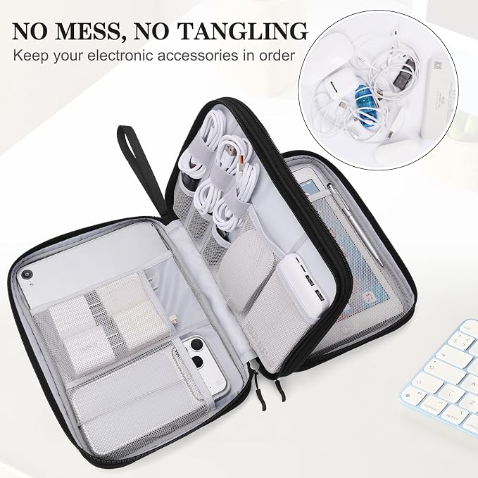 FYY Electronic Organizer, Extra Large Travel Cable Organizer Bag Pouch Portable - Image 5