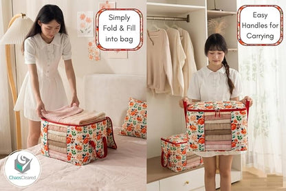 Chaos Cleared Canvas Storage Bags Designer Organizer 2 Pack – Seasonal Storage - Image 3