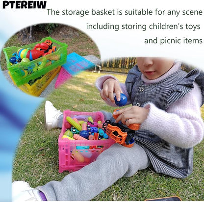 4L Plastic Storage Crates, Collapsible Basket - Image 7
