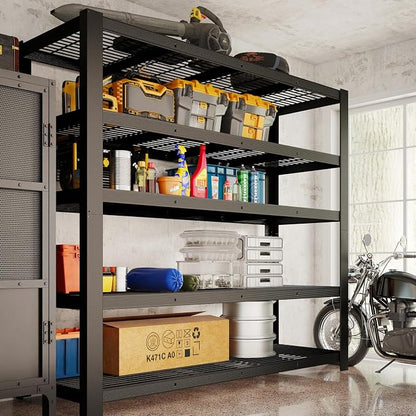 62" W 3050LBS Storage Shelves Unit, 5 Tier Heavy Duty Metal Shelving Unit and - Image 8