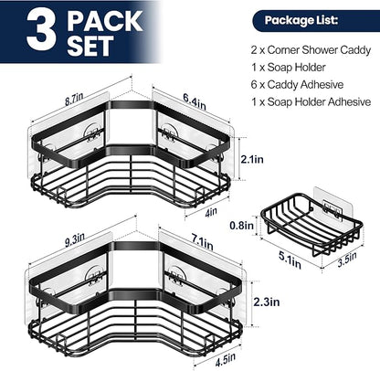 MAXIFFE 3 Pack Corner Shower Caddy - Image 7