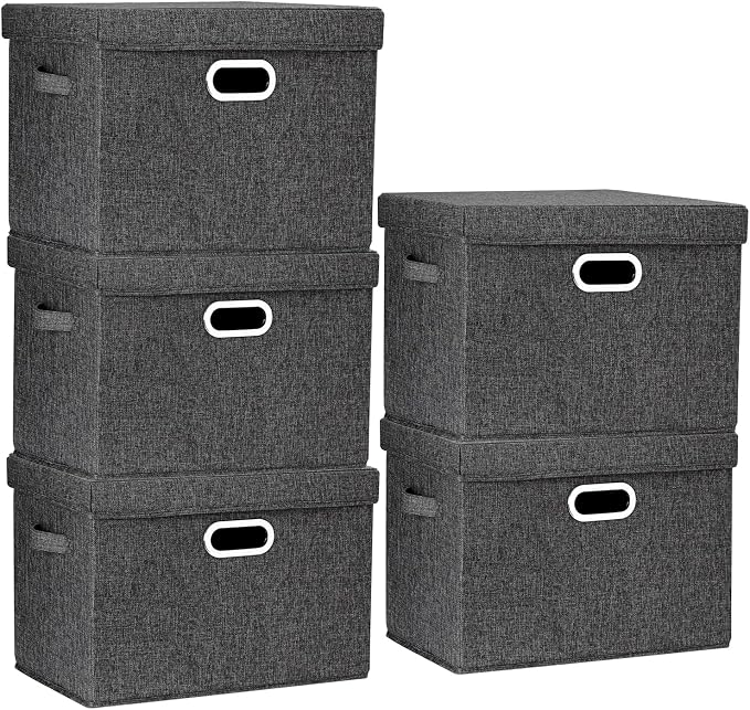 TYEERS Large Storage Bins with Lids, Collapsible, Fabric Storage Boxes by StorageOrganization