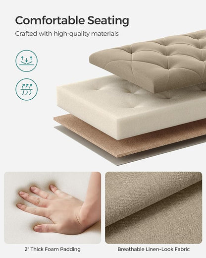 SONGMICS Storage Ottoman Bench, Foot Rest - Image 5
