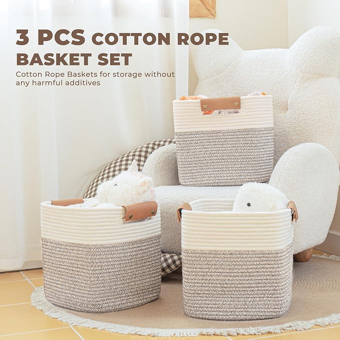 danpinera 11 Inch Storage Baskets, Woven Baskets - Image 3
