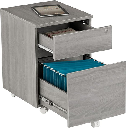 Techni Mobili Rolling Lock and Storage 2 Drawer Vertical Filing Cabinet by TechniMobili