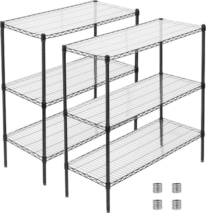 GDFStudio 3-Tier Storage Shelves Set of 2, Adjustable Garage Storage Racks by GDFStudio