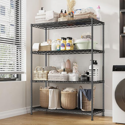 4- Shelf Metal Shelving Unit Adjustable Storage Shelves Heavy Duty Garage - Image 8