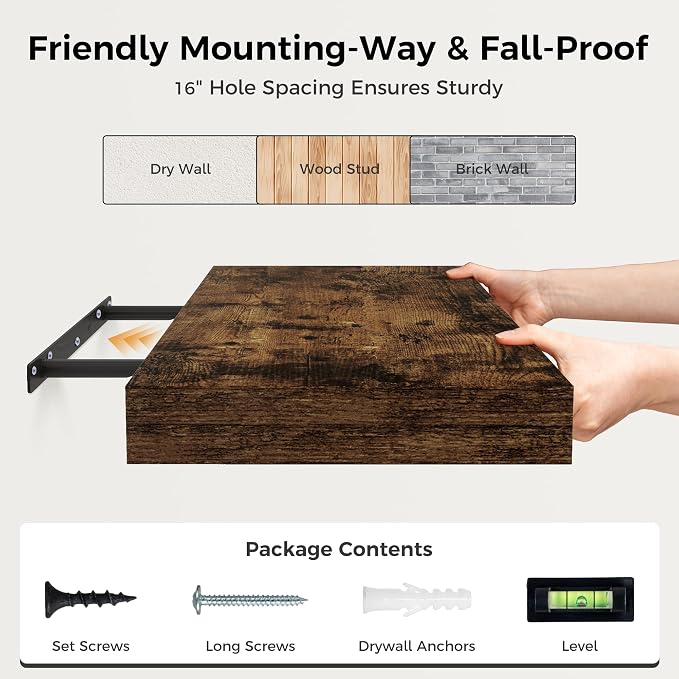 Floating Shelves 30 Inch Long, 12 Inch Deep Floating Shelf - Image 7