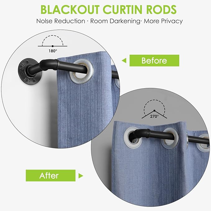 1-Inch Black Curtain Rod - Image 3