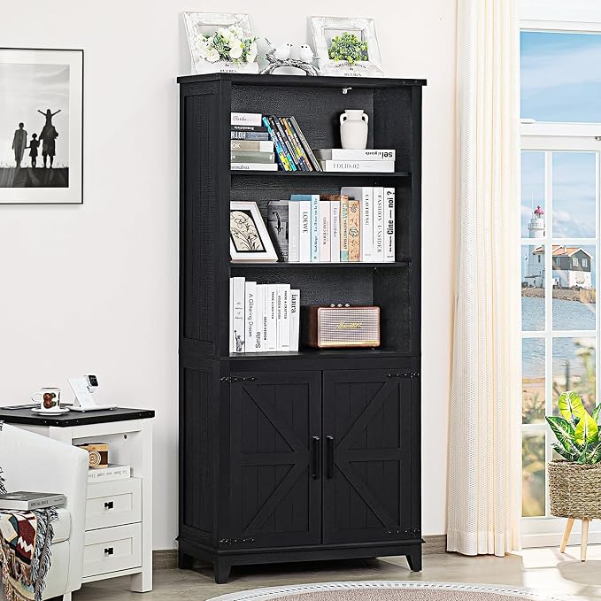 70in Tall Bookshelf 5 Tier Bookcase - Image 6