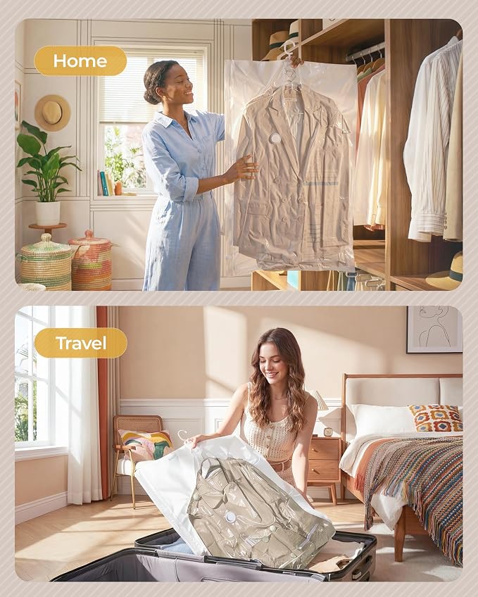 BAGSMART 4 Pack Hanging Vacuum Storage Bags - Image 7