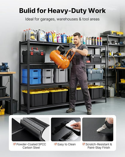 VEVOR Storage Shelves, 4-Tier Adjustable, 2400 lbs Capacity, Heavy Duty Garage - Image 6