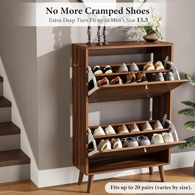 Nicetree Shoe Storage Cabinet for Entryway, 9.5inch Slim Shoe Rack - Image 4