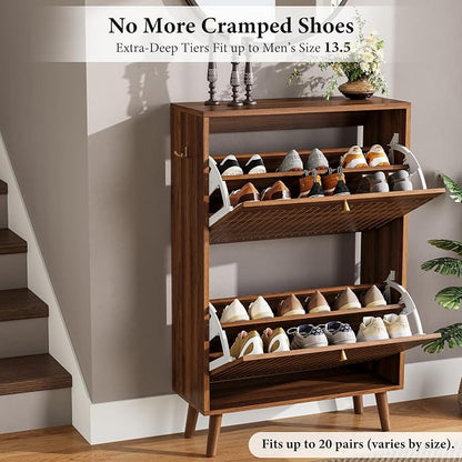 Nicetree Shoe Storage Cabinet for Entryway, 9.5inch Slim Shoe Rack - Image 4