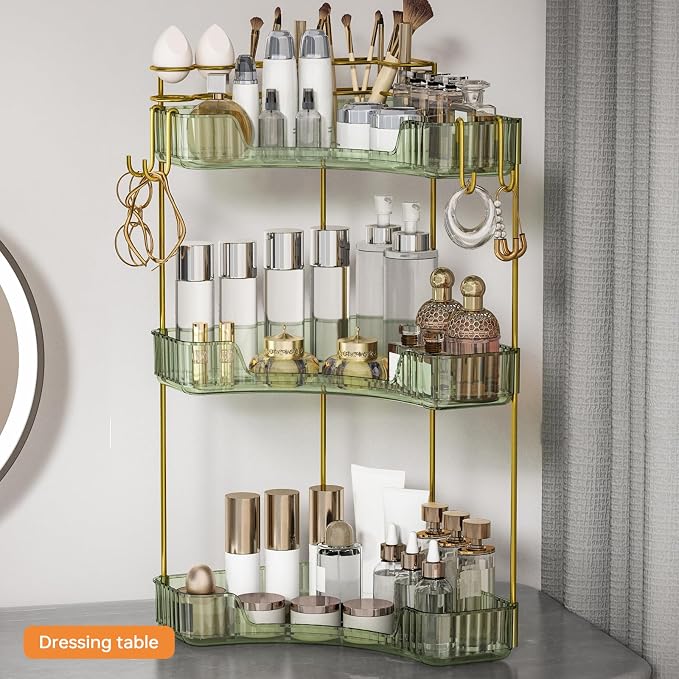 3-Tier Corner Bathroom Counter Organizer，Makeup & Skincare Shelf - Image 8