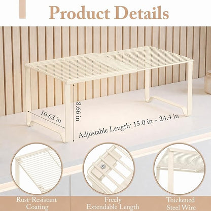 Extendable Metal Wire Shelf Organizer - Image 2
