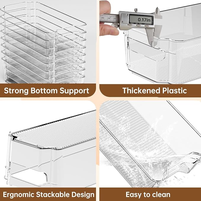 incostar Clear Fridge Organizer, Refrigerator Organizer Bins - Image 2
