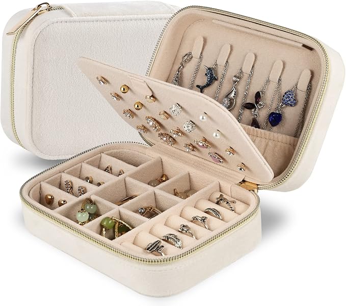 Dajasan Velvet Travel Jewelry Boxes, Small Travel Jewelry Case, Portable Travel by DAJASAN