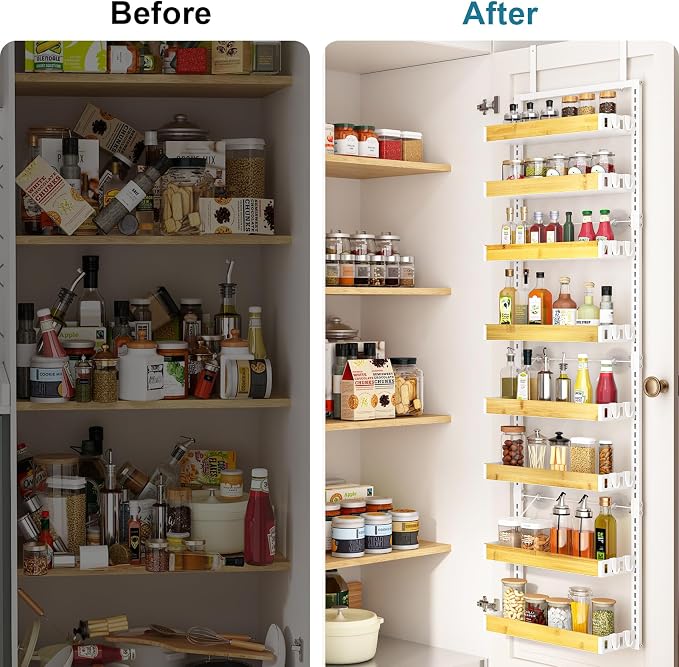 bukfen Over the Door Pantry Organizer 8-Tier Adjustable Basket Kitchen Pantry - Image 5