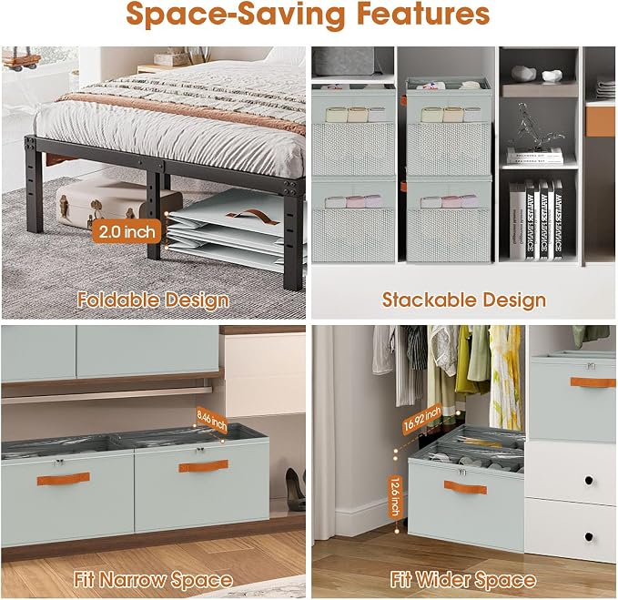 4 Pack Shoe Organizer for Closet, Foldable Shoe Storage Organizer - Image 5