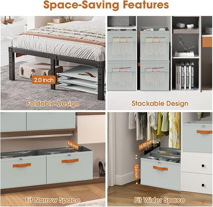 4 Pack Shoe Organizer for Closet, Foldable Shoe Storage Organizer - Image 5