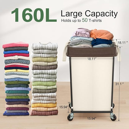 2PK Rolling Laundry Basket - Image 2