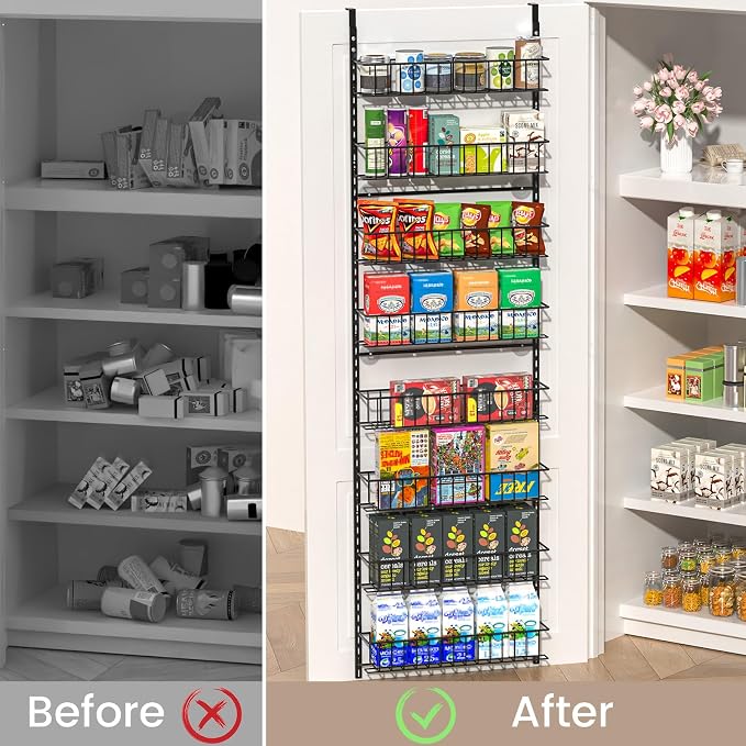 ElegantArray 8-Tier Pantry Door Organizer, Hanging Spice Rack Shelves, Home - Image 2
