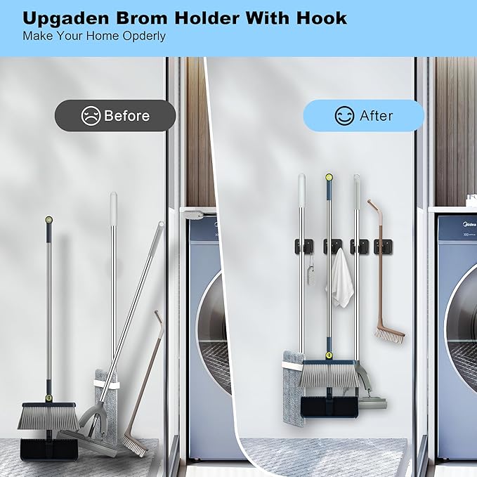 4 Pack Mop and Broom Holder Wall Mount - Image 2