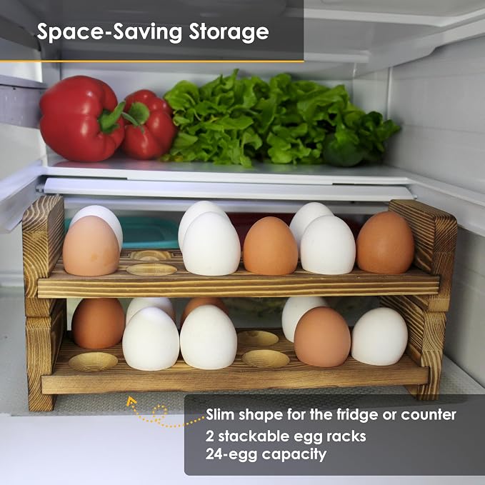 Expandable Stackable Wooden Egg Holder Countertop - Image 3