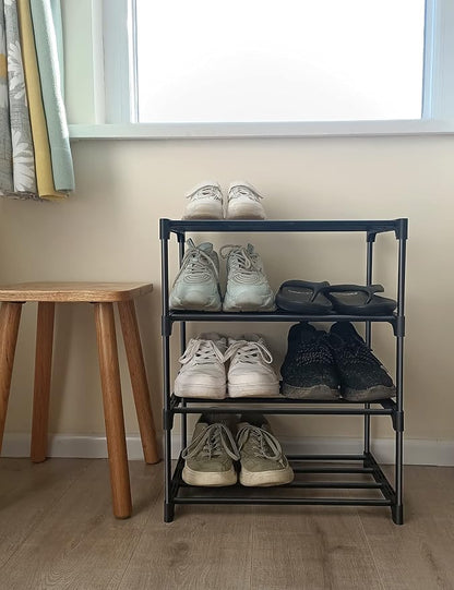 LNYZQUS Upgrade 4-Tier Small Shoe Rack, Metal Stackable Kids Shoe Shelf Storage - Image 8