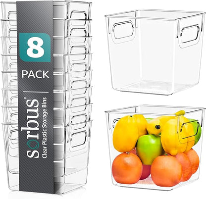 Sorbus Small Clear Plastic Storage Bins by Sorbus