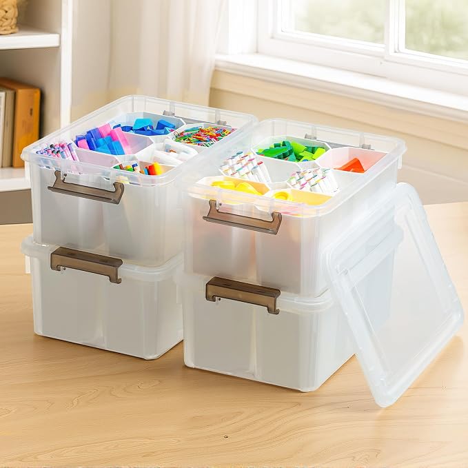 Citylife 17 QT Plastic Storage Bins Clear Storage Box - Image 9