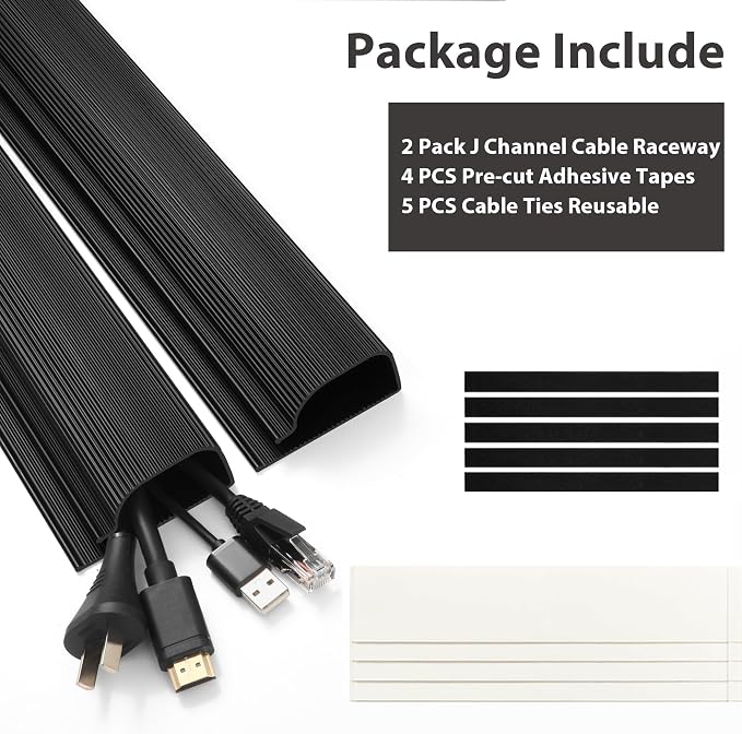 Cable Management Under Desk Self Adhesive Cable Raceways Channel - Image 4
