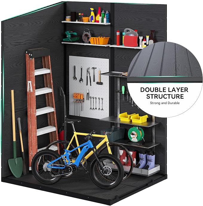 DWVO 5x4 FT Resin Outdoor Storage Shed - Image 8