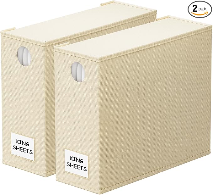 SpaceAid 2 Pack Bed Sheet Organizers and Storage, Foldable Sheet Organizer by SpaceAid