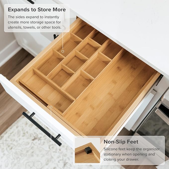 KitchenEdge Tea Bag and Coffee Pod Kitchen Drawer Organizer, Expandable 9.7 to - Image 6