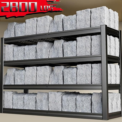 68" Wide Heavy Duty Garage Shelving Units, 4-Tier Deep Storage Shelves - Image 4