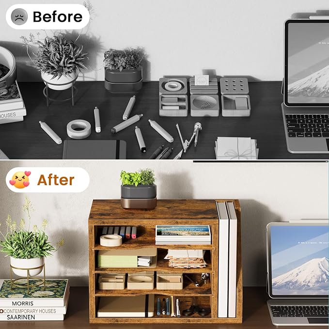 Wooden Mail Organizer, Desk Organizer - Image 6