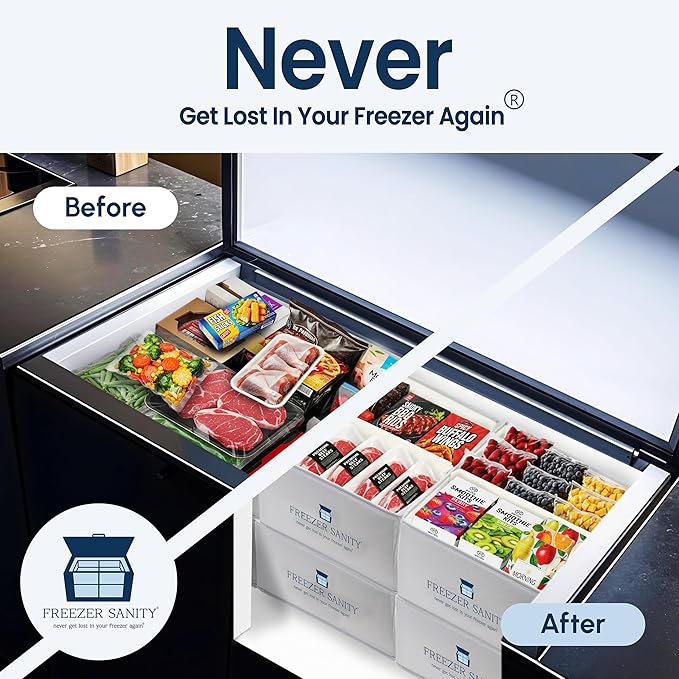 The Original Chest Freezer Organizer Bins, Stackable Storage Organizers - Image 3