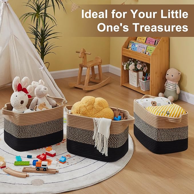 Storage Basket for Organizing, Woven Baskets for Storage, Rectangle Decorative - Image 5