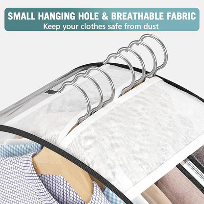 Liuoud Clear Garment Bag for Hanging Clothes 10” Gusseted, 32” Suit Bags for - Image 5