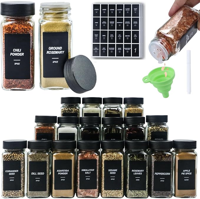 36Pcs Spice Jars Containers by JARXSUN