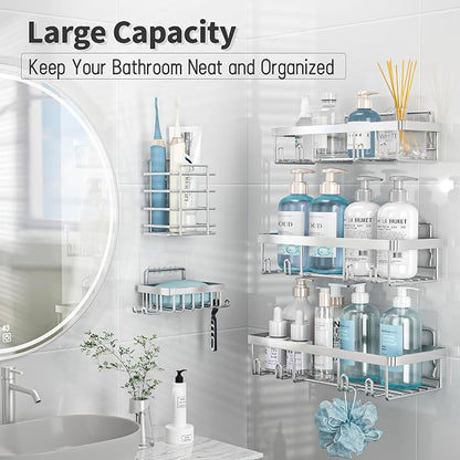 Liuoud 5 Pack Shower Caddy Organizer Rack Shelf - Image 2