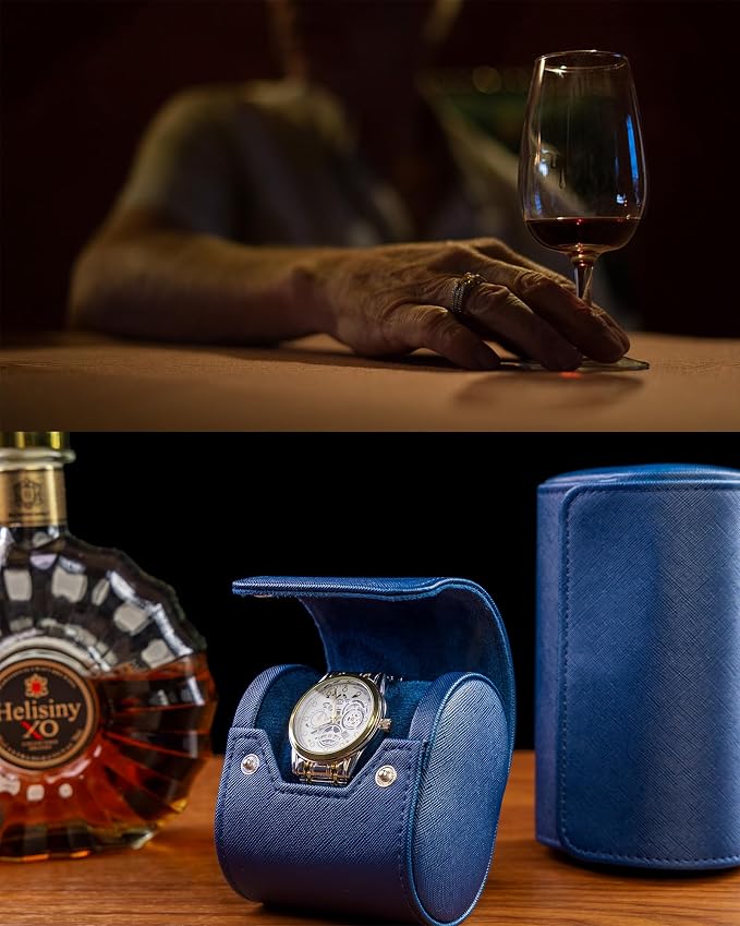 MR.OKAY Single Watch Travel Case -Classic Leather Watch Case - Image 4