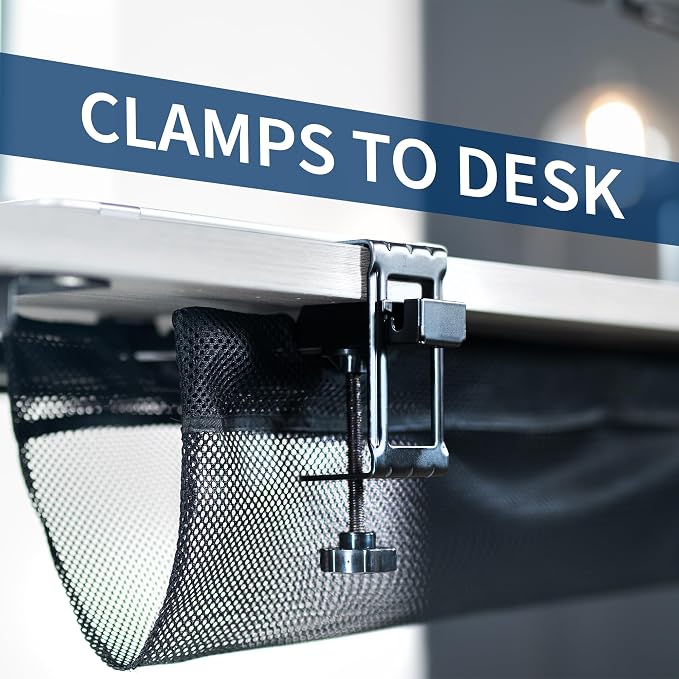 VIVO No Drill Clamp-on 44 inch Mesh Net Under Desk Cable Management Wire - Image 3