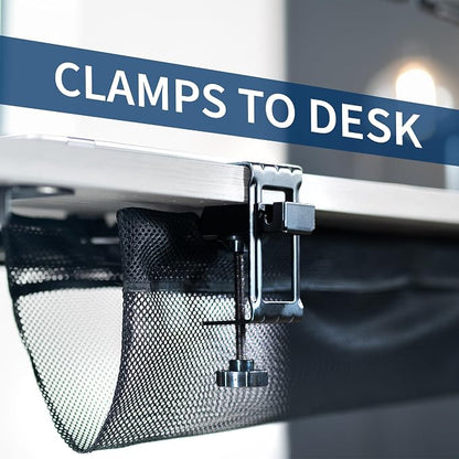 VIVO No Drill Clamp-on 44 inch Mesh Net Under Desk Cable Management Wire - Image 3