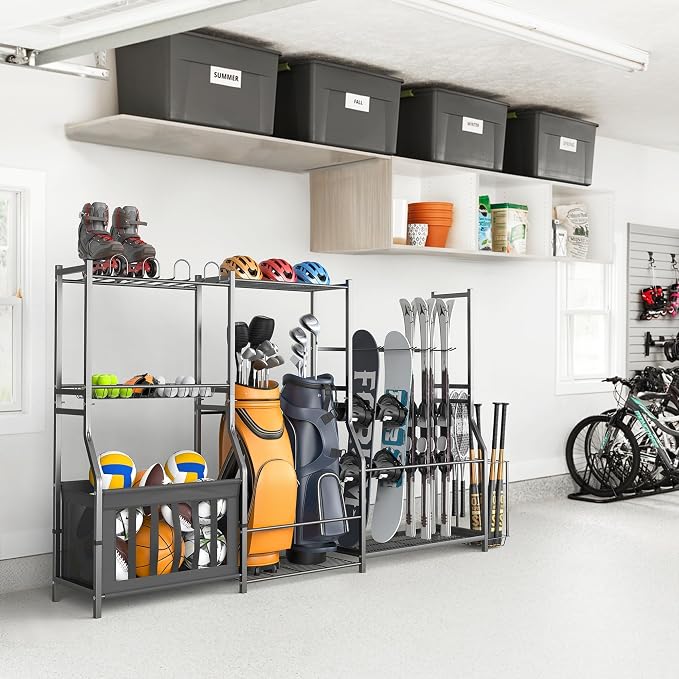 WALMANN Garage Sports Equipment Organizer Stand, Freestanding Ski & Snowboard - Image 2