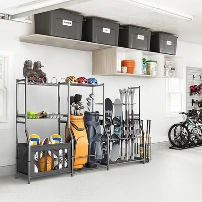WALMANN Garage Sports Equipment Organizer Stand, Freestanding Ski & Snowboard - Image 2